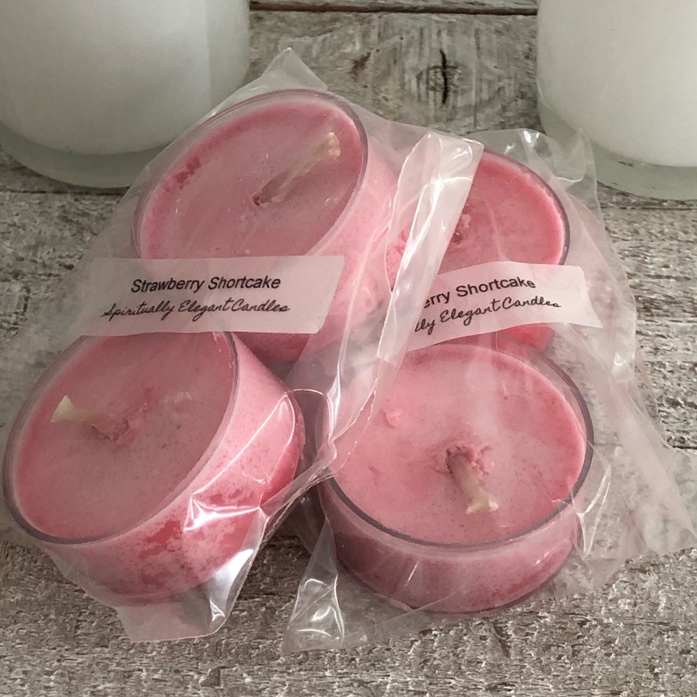 Strawberry 🍓 Shortcake Soy Tealights | 4 Pack